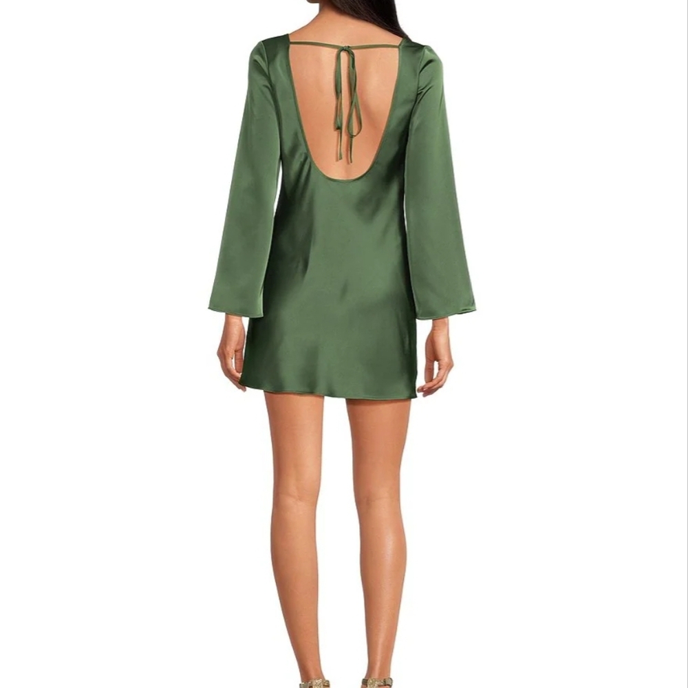 Elegant Dark Green Satin Dress Size 2 See Pictures For The Color Of Drees